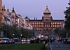 Muzeum Narodowe i Plac Wacława o zachodzie słońca