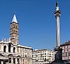Plac Santa Maria Maggiore - kolumna z antycznej bazyliki Maksencjusza znajdującej się na Forum Romanum